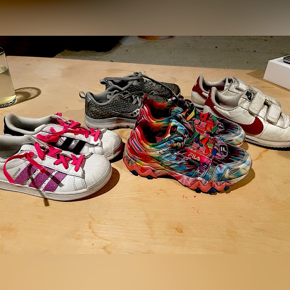 Nike adidas fila saucony Girls sneakers lot size 12.5 , size 13